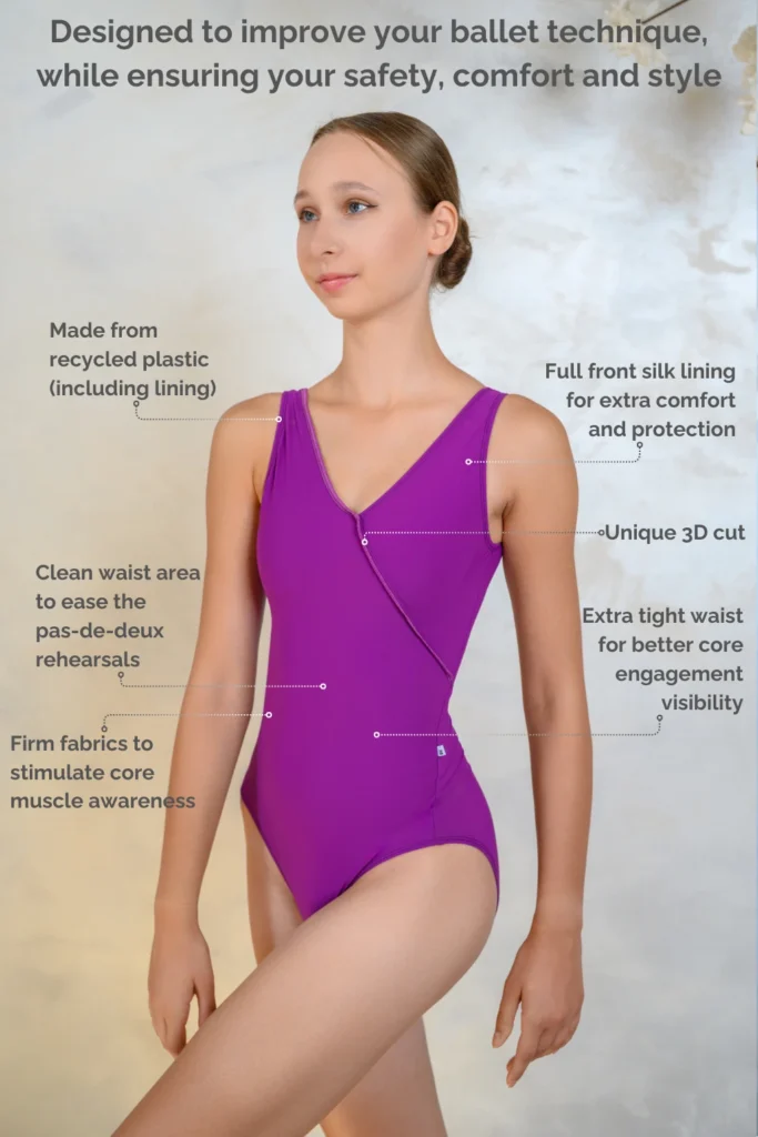 ArtCasse Ballet Leotards - La Première Coupe - Amethyst Purple - Features